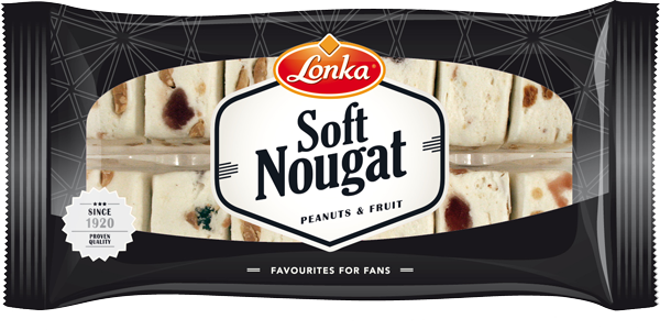 Soft Nougat Peanuts & Fruit Black